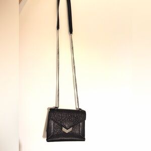 Jimmy Choo Mini Black Leather Crossbody Bag with Chain